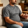 thumbnail image 6 of Zimjoy Big and Tall Men's Tee Shirts L-5XL Crew Neck Short Sleeve T Shirt Relaxed Fit Basic Casual Everyday Tee Gray 2XL, 6 of 6