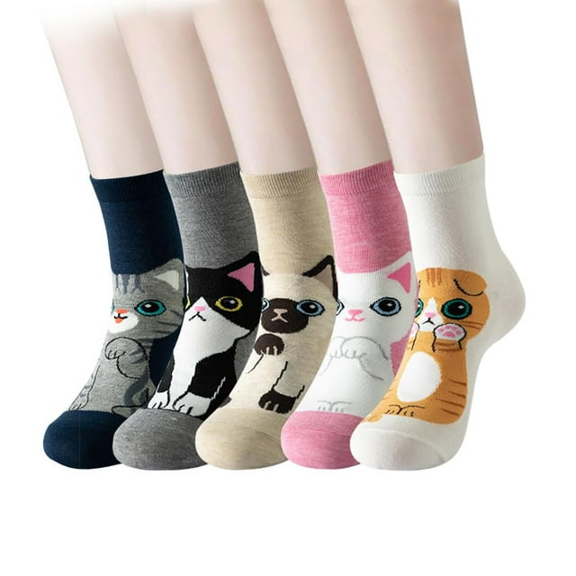 Calcetines de gato para mujer, calcetines lindos para mujer, calcetines de animales, regalos para amantes de los gatos, regalos lindos para amigos únicos, novedosos y encantadores gatos