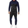 thumbnail image 1 of Faithtur Men Hooded Tops Patch Color Shirt Sports Running Jogger Pants, 1 of 6