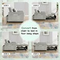 thumbnail image 5 of Muumblus 3-in-1 Convertible Sleeper Chair Bed for Adult, Chaise Lounge Indoor, Modern Single Reclining Sofa Bed for Living Room, Gray Velvet, 5 of 9
