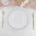 thumbnail image 4 of Balsa Circle 10 White 9" Round Disposable Salad Dinner Plastic Plates Gold Wavy Trim Wedding Party Tableware, 4 of 8