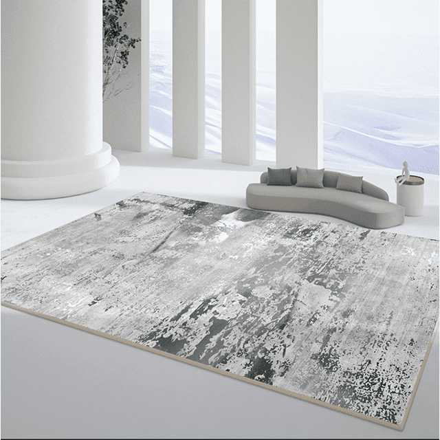 Nvzi Bathroom Rug Mat, Non-Slip Plush Shaggy Bath Carpet, Machine Wash Dry, Gray,24*16inch