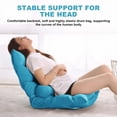 thumbnail image 5 of TOPCHANCES Indoor Lazy Gaming Sofa Chair, Folding Floor Chair with 5-Position Adjustable Backrest, Lumbar Pillow & Removable Chair Cover (Turquoise), 5 of 8