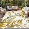 thumbnail image 2 of Brown Green Leaves Outdoor Rug for Patio/Deck/Porch, Non-Slip Large Area Rug 3 x 5 Ft, Summer Botanical Farmhouse Watercolor Leaf Indoor Outdoor Rugs Washable Area Rugs, Camping Rug Carpet Runner, 2 of 8