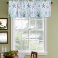 thumbnail image 3 of Coastal Coral Curtain Valances for Windows, Kitchen Valance Window Treatments Panel 2 Pack, Starfish Jellyfish Green Grass Underwater Rod Pocket Short Curtains for Bathroom Bedroom 54 x 18 Inch, 3 of 8