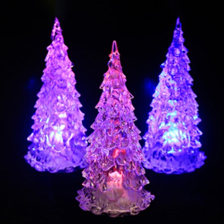 

Jiaroswwei Night Light Christmas Tree Shape Color Changing Acrylic Soothing Baby LED Light Home Decor