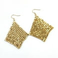 thumbnail image 3 of Bmisegm Women Earrings Metal Mesh Lattice Sequins Tassel Long Drop Dangle Earrings Earrings Gold, 3 of 5