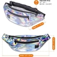 thumbnail image 3 of Fanny Pack for Men Women - Many Prints - Black Holographic   Cute  Bag for  Rave Hiking Running Cycling, 3 of 6