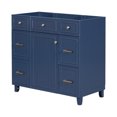thumbnail image 3 of 36 Inch Storage Bathroom Vanity with Soft Closing Door and Drawers, Modern Freestanding Bathroom Cabinet with Solid Wood Frame, Dressing Cabinet for Bathroom, Cabinet Only, Navy Blue, 3 of 9