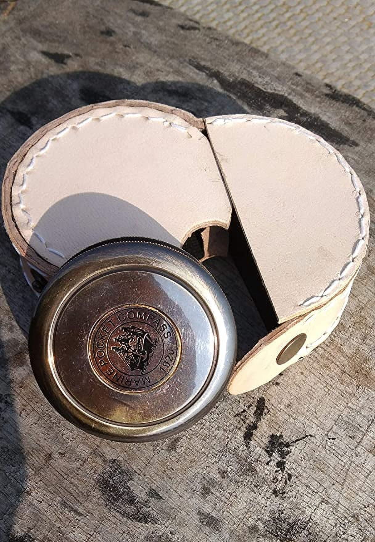 Nautical Robert Frost Poem Engraved Brass Antique Compass with Leather case, Unique Vintage Gift for All Occasion. Camping Compass, Boating Compass, Gift Compass, Graduation Day Gifts, Husband, Father