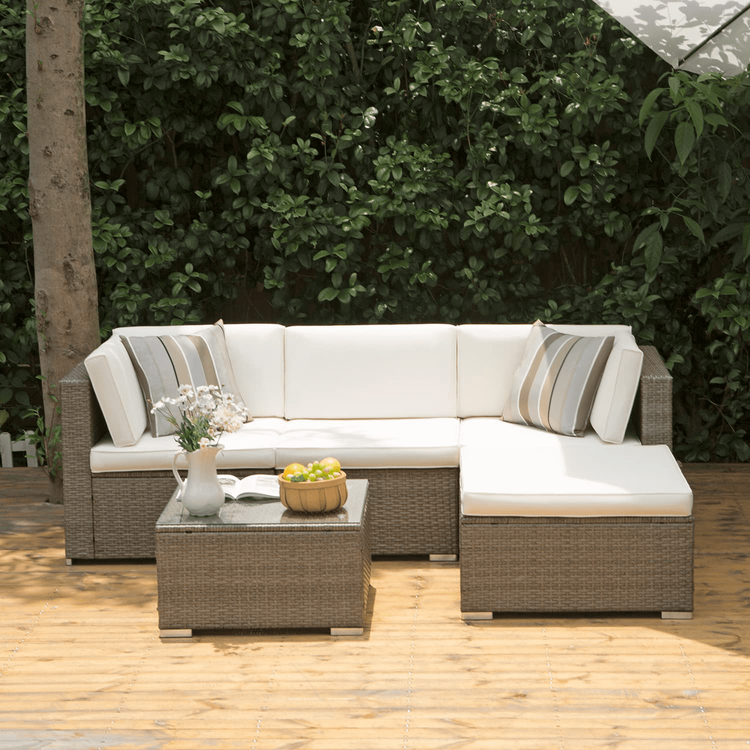 Devoko 5 Pieces Patio Furniture Set Upgraded Outdoor Conversation Set