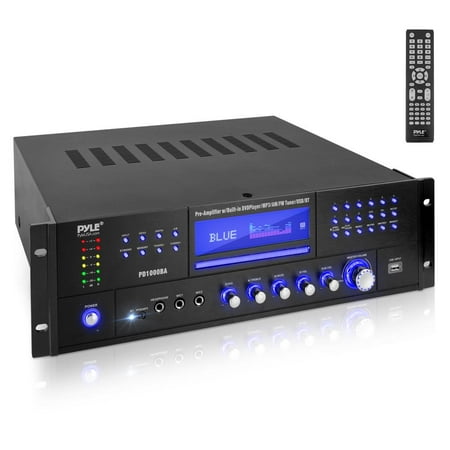 Bluetooth Home Theater Preamplifier - Pro Audio Stereo Receiver System with Multimedia Disc Player, MP3/USB Reader, AM/FM Radio (1000 Watt)