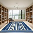 thumbnail image 2 of ODIKA 4'x6' Machine Washable Non-Slip Area Rug, Geometric Navy Blue High Traffic Rug, Blue, 1083162, 2 of 7