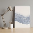 thumbnail image 4 of Abstract Wave Canvas Wall Art for Living Room Bedroom Bathroom, Minimalist Blue Pointillism Dots Textural Curve Lines Canvas Art Wall Decor, Artwork for Walls Home Office Decor, 8"x12", 4 of 9