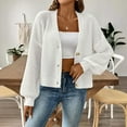 thumbnail image 5 of Women's Casual Cardigan Solid Color Button Sweater Short Long Sleeve Coat Jacket, 5 of 8