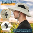 thumbnail image 3 of EINSKEY Sun Hat for Men Women,Boonie Hat Fishing Hiking Safari Beach,Waterproof Wide Brim Bucket Hat Beige, 3 of 10