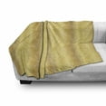 thumbnail image 3 of Mustard Soft Flannel Fleece Throw Blanket, Repeating Pattern of Golden Yellow Tone Abstract Swirls, Cozy Plush for Indoor and Outdoor Use, 50" x 70", Pale Coffee Mustard, by Ambesonne, 3 of 6