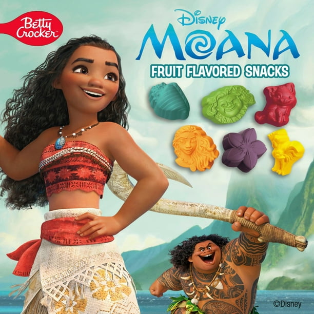 4 pack) Disney Moana Smooth Chewy Fruit Flavored Snacks, Gluten