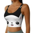 thumbnail image 2 of Goofa Cat Meow Printed Sports Bras for Women, High Impact Running Bra Workout Crop Tank Tops Longline Sports Bra Push up-Large, 2 of 9