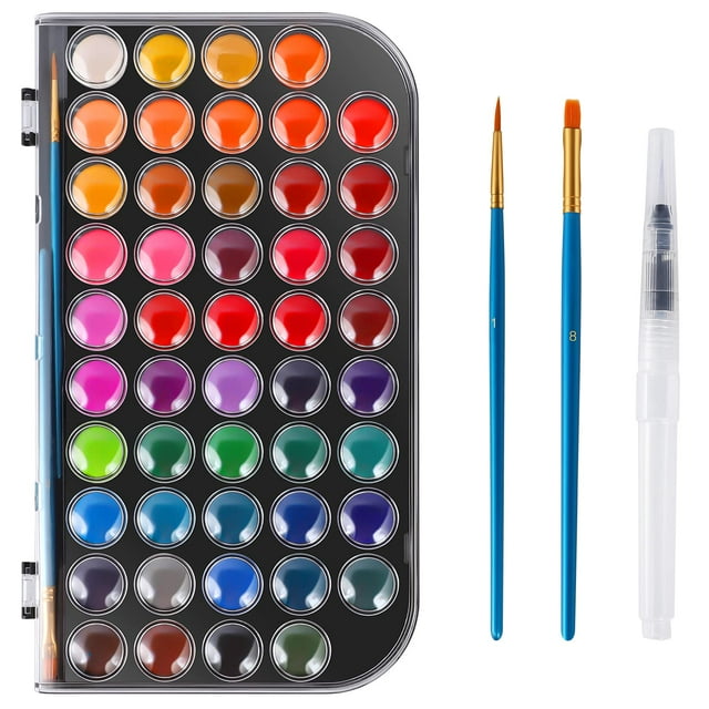 Set de pintura de acuarela Blablaovy 48 colores con pincel y paleta