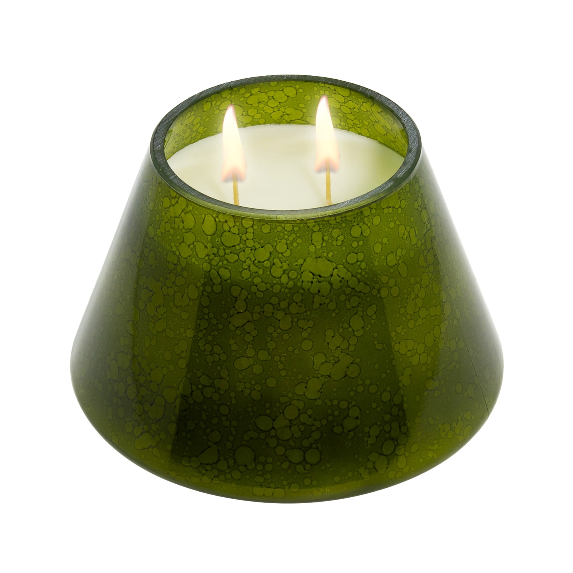 Better Homes & Gardens 2-Wick Artisanal Style Glass Christmas Tree Candle, Fresh Cut Frasier, 20 oz