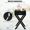 thumbnail image 6 of Costway 2PCS Nightstand x-Shape Drawer Accent Side End Table Modern Home Furniture Black, 6 of 11