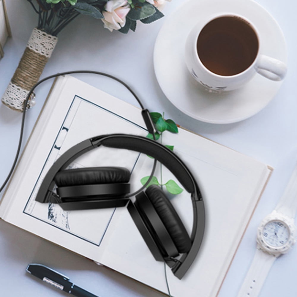 Dusksmile Ear phones,Over Ear Headphone, Wired Bass Headphone with 50mm Driver,  Black