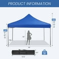 thumbnail image 3 of GIANNA 10x10 FT Pop Up Canopy Tent with Slant Legs and Carrying Bag, Easy Setup Outdoor Shelter for Patio, Garden, Beach, Blue, 3 of 6