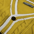 thumbnail image 4 of Coerni Girls V-Neck Cardigan Toddler Button Front Jacket Cable Knit Sweater Coat Top Sweatshirt Preppy Single Breasted Outwear, 4 of 7