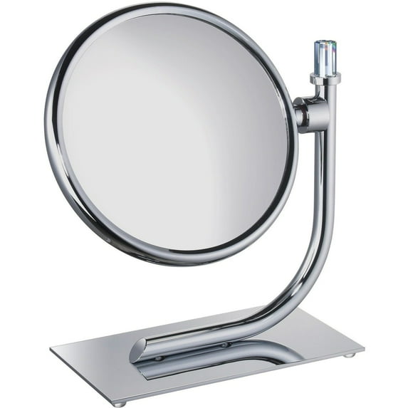 AGM Home Store Concept Round Table 5X Magnifying Adj Mirror With Swarovski, Chrome/ Gold