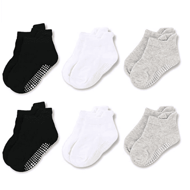 EIMELI EIMELI Non Slip Toddler Socks Grips Baby Girls Boys 6&12 Pack