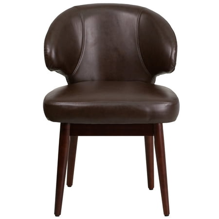 Flash Furniture - Comfort Back  Contemporary Leather/Faux Leather Side Chair - Upholstered - Brown LeatherSoft