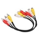 thumbnail image 3 of New 3 RCA Male To 6 RCA Female Plug Splitter Audio TV DVD Video Adapter AV Cable, 3 of 5