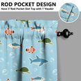 thumbnail image 5 of Kitchen Curtains 24 Inch Short - 3 Panel Set, Shark Whale Dolphin Ocean Theme, Rod Pocket Window Curtain, 100% Polyester for Nautical Farmhouse Kitchen, Easy Wash, 5 of 6