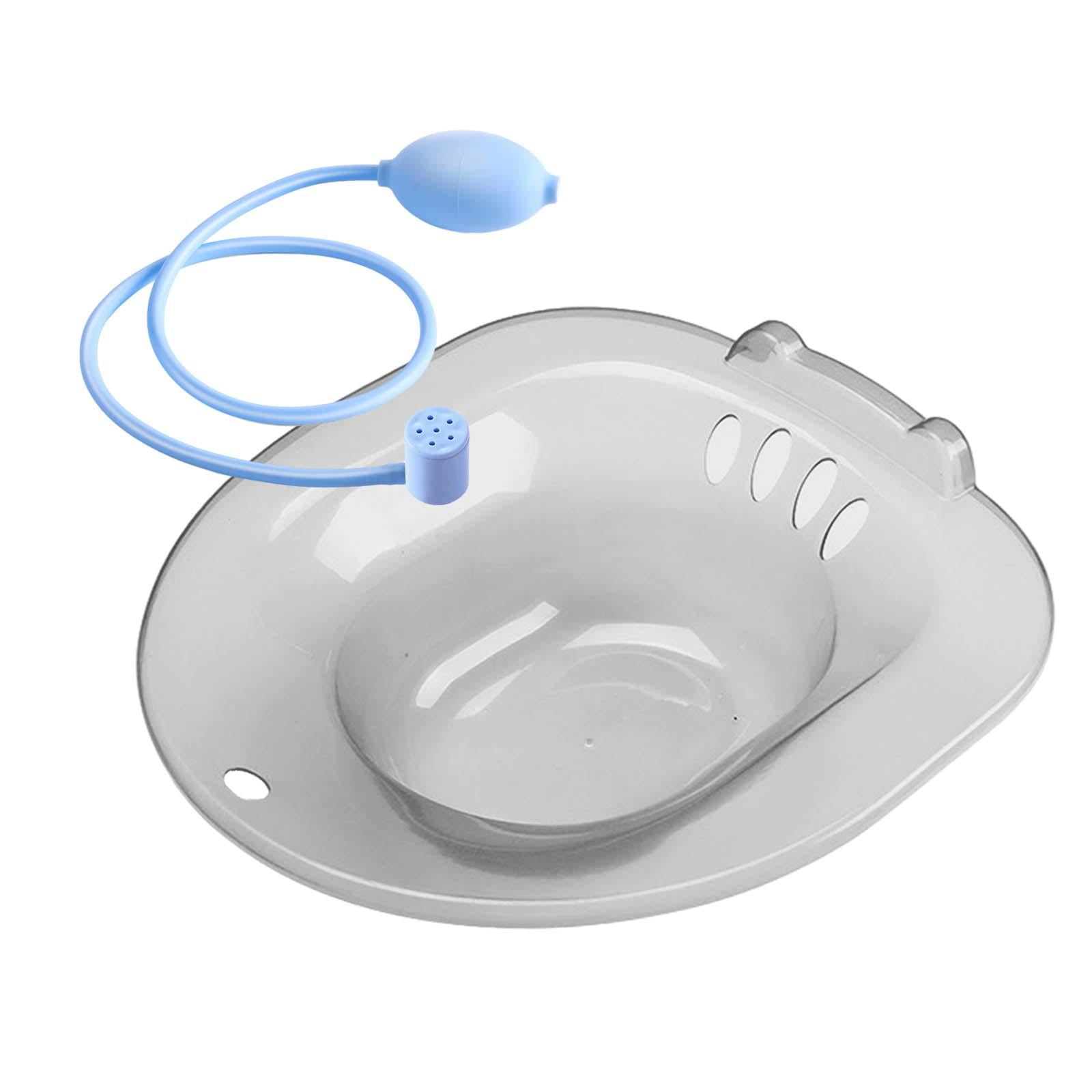 Sits Bath Bidet Hip Bath Portable with Flusher Comfortable Toilet Seat Basin Washing Bowl Cleansing Basin for Travel Restroom