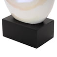 thumbnail image 5 of 10" x 21" White Ceramic Swirl Abstract Sculpture with Black Wooden Base, by DecMode, 5 of 14