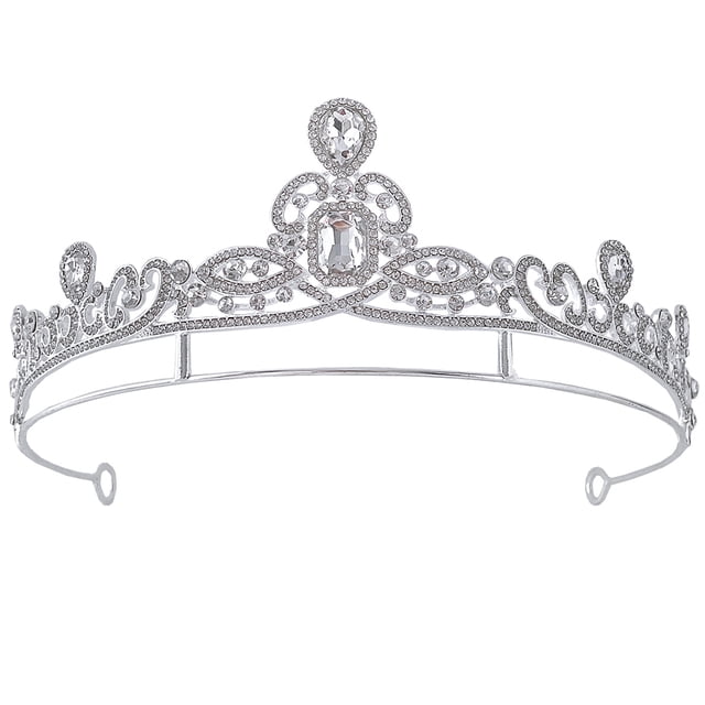 KAKOWELY Tiara de novia para boda, corona de novia, tiara de mujer, corona de diamantes de imitación para novia