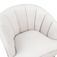 thumbnail image 2 of Morden Fort Velvet Barrel Chair Accent Armchair Living Room Bedroom WHITE, 2 of 7
