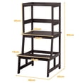 thumbnail image 3 of Taburete de Escalones para niños Costway en Bambú Barrera de seguridad Multiuso para Baño salón Marrón 46 x 46 x 90 cm, 3 of 10