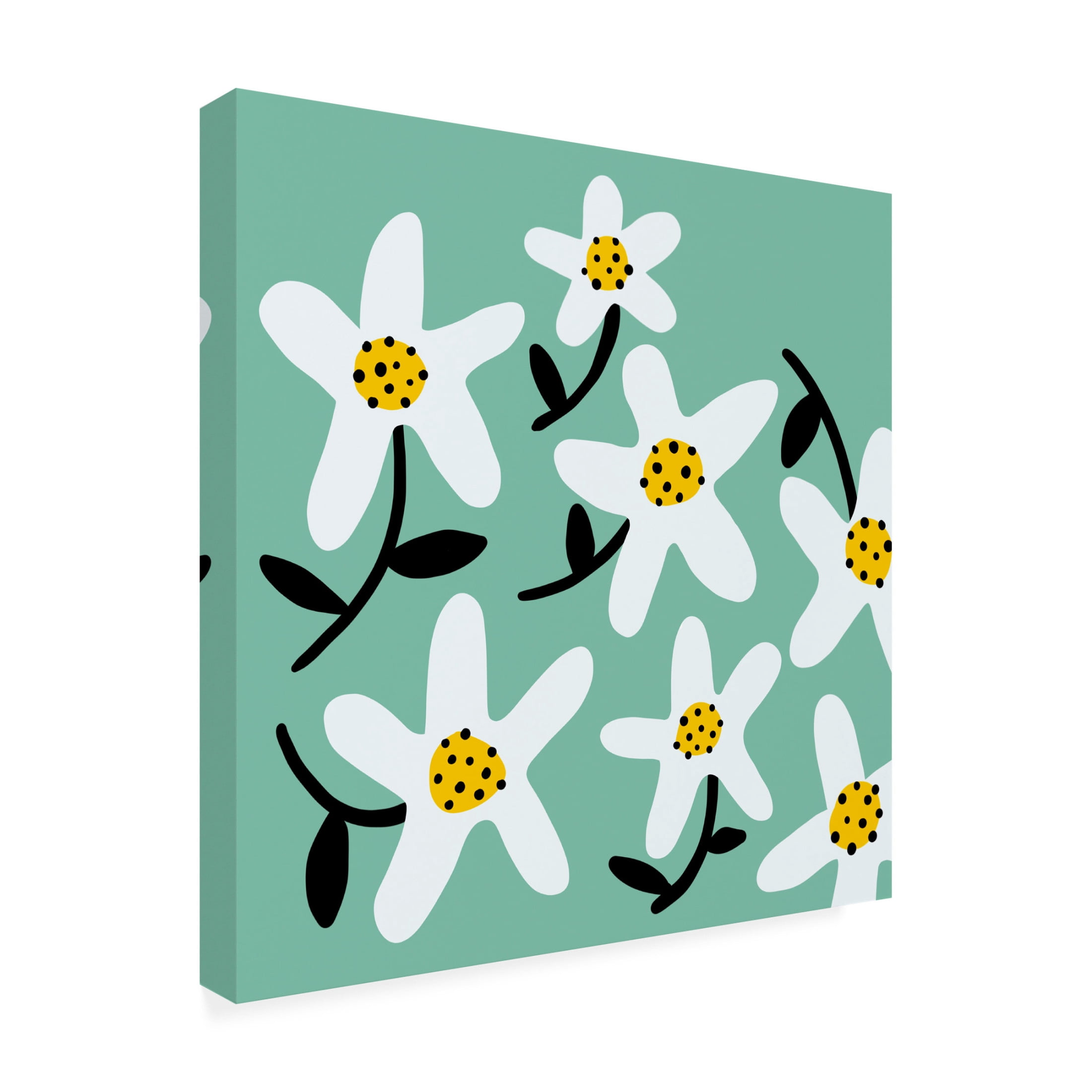 Canvas Wall Art - Rebekah Ewer 'Daisy Rounds I' Wall Art for Living Room, Bedroom, or Office Décor by Trademark Fine Art - 35 x 35 Inches