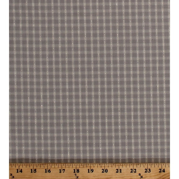 Cotton Shimmer On Yarn Dyed Light Gray with Gold Metallic 44" Wide Cotton Fabric by the Yard (AJSM-17068-14NATURAL)