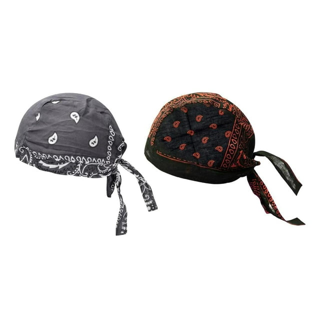 Gorro pirata para ciclismo, bandana, algodón transpirable y absorbente. gris oscuro floral