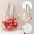 thumbnail image 2 of Unique Bargains Floral Design Reusable Gift Bag for All Occasions Beige Clear Small, 2 of 5