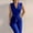Blue, variant on WXLWZYWL Women's Elegant Jumpsuits Dressy V Neck Sleeveless Straight Belted Long Pants One Piece Jumpsuit Button Open Front Blazer and Pant Business Suits Set with Pockets