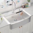 thumbnail image 3 of 33 inch Farmhouse Workstation Kitchen Sink, Handmade Stainless Steel Apron-front Sink with, 3 of 7