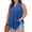 Blue, variant on Dxzfnsa Womens Plus Size Tank Tops Summer Women's Fashion Pleated Sleeveless V Neck T Shirts Casual Loose Fit Basic Solid Color Pullover Tops