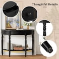 thumbnail image 6 of Euroco Farmhouse Half Moon Console Table, Narrow Sofa Table with Storage Shelf & 1 Drawer ,Wood Entryway Table Accent Table for Living Room, Hallway and Foyer,Black, 6 of 9