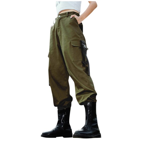 Sngxgn Pants for Women Pants with Womens Cargo Pants with Pockets Outdoor Casual Pants Women's Pants(Green,S)