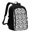 thumbnail image 1 of Disketp Black White Halloween Mochila de Viaje Estampada para Laptop con Puerto de Carga USB, Mochila Impermeable para Computadora – Regalo para Hombres y Mujeres, 1 of 7