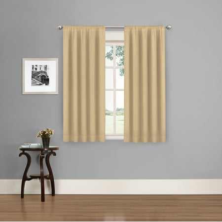 Eclipse Phoenix Blackout Curtain Rod Pocket Panel Pair  Wheat  37 x 63